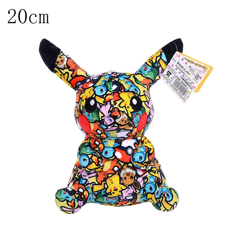 Pokemon Mega Dragonite Holding Dratini Sleeping Vaporeon Flareon Initial Pikachu Peluche Riding Gyarados Lapras Plush Doll