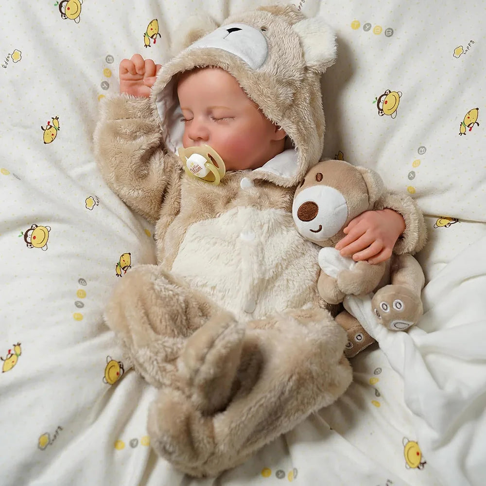 48cm Reborn Baby Dolls Realistic Full Body Silicone Vinyl Alive Sleeping Doll Like Real Already Lifelike Painted Toddler Toys
