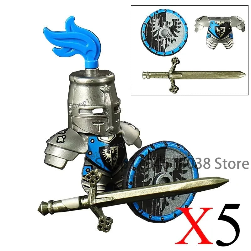 Green Dragon Raven Knights Shield Action Figures MOC Medieval Ancient Knights Scene Building Block Creative Toys for Children