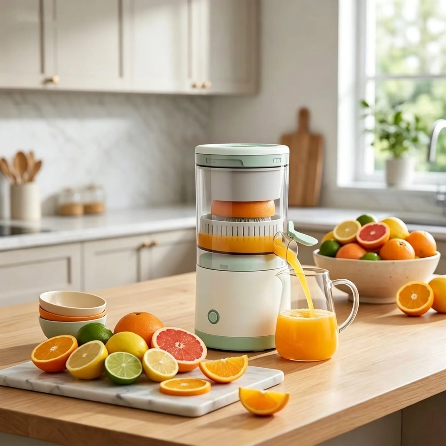 Portable Juicer Extractor Fully Automatic Fruit Household Juicer Automatic Orange Lemon Juice USB Charge Extractor Extruder