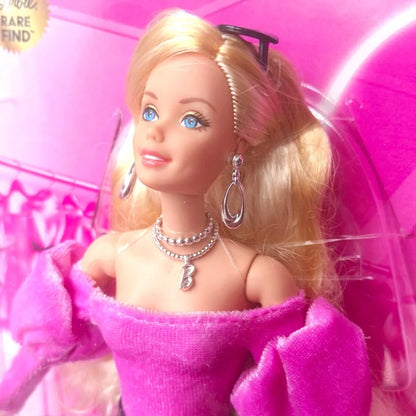 Genuine New Barbie Deluxe Fashion Doll Black Pink Shiny Lace Superstar Face Action Figure Fashion Series Collection Toy Gift