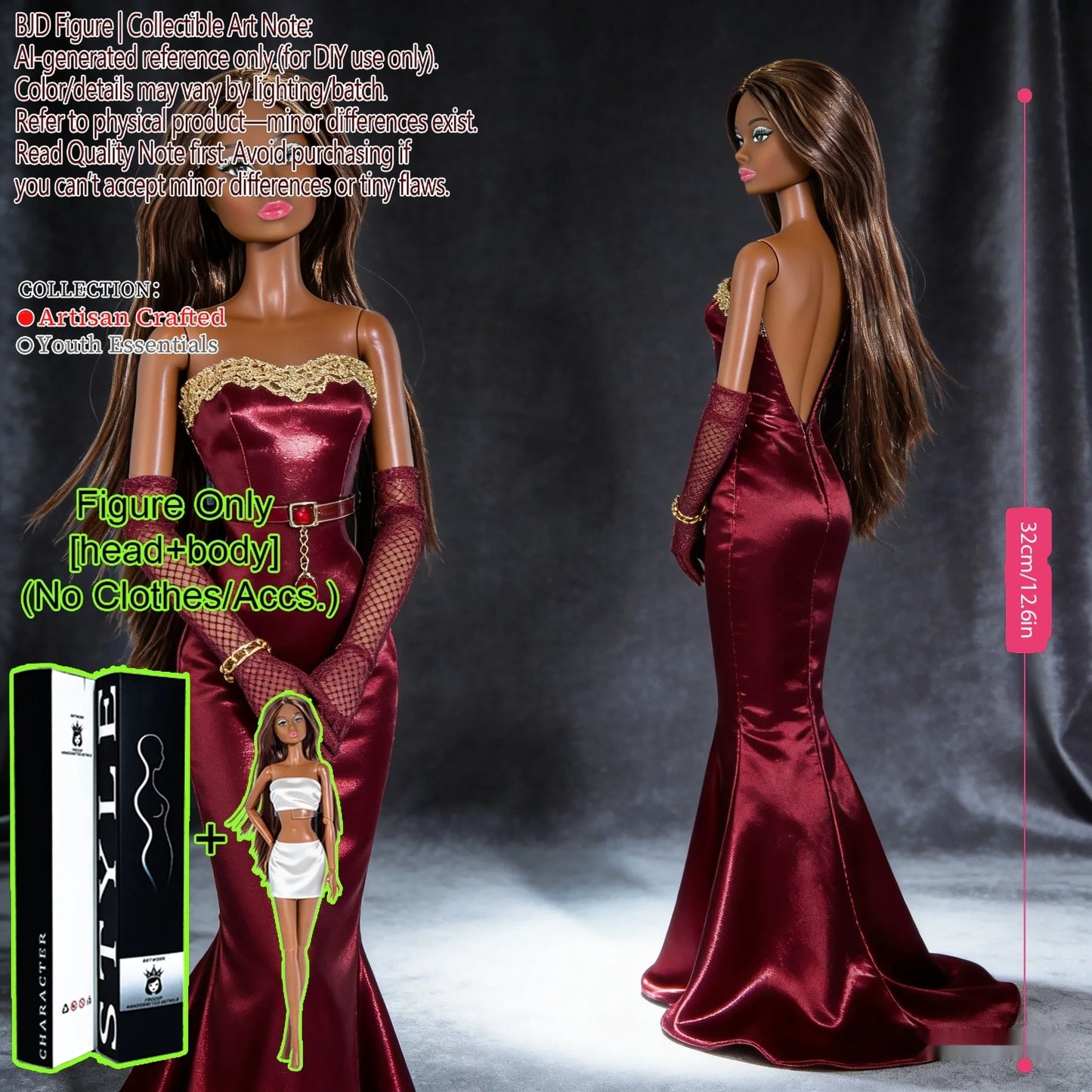 BJD MJD 1/6 Realistic Supermodel Doll 12.6 Inch Ball Jointed Articulated Posable Collectible NoClothes