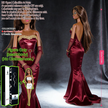 BJD MJD 1/6 Realistic Supermodel Doll 12.6 Inch Ball Jointed Articulated Posable Collectible NoClothes