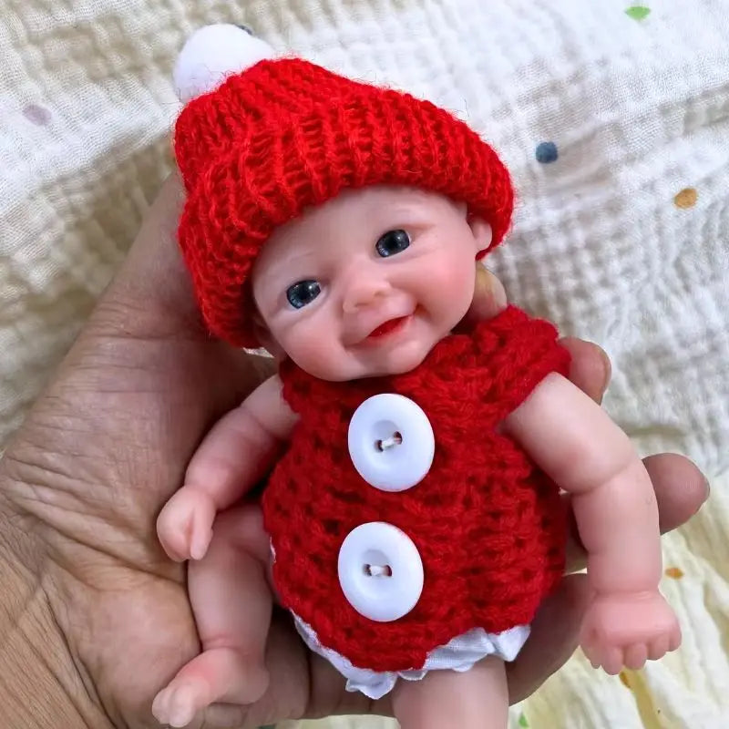 Many Options 6 Inch Chubby Vivienne Silicone Reborn Baby Doll 15CM Palm Mini Full Squishy Soft and elastic Solid Silicone Doll