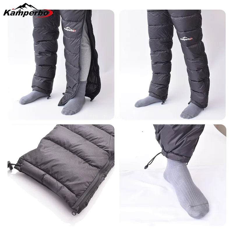 Men White Duck Down Pants Waterproof Winter Windproof Pant Man Run Sports Fitness Trousers Warm Breathable Male Pants ﻿Kamperbox