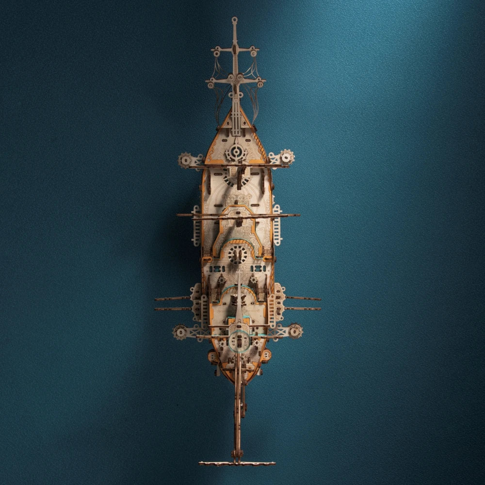 3D Wooden Sets For Adults And Children, Steampunk Mystery Future Pirate Ship DIY Assembled Toys Creative Decorations Birthda