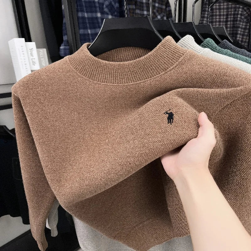 High Quality Brand Fashionable Men's Classic Pony Embroidery Knitted Sweater Hot Selling Autumn Winter New Comfortable Pullover