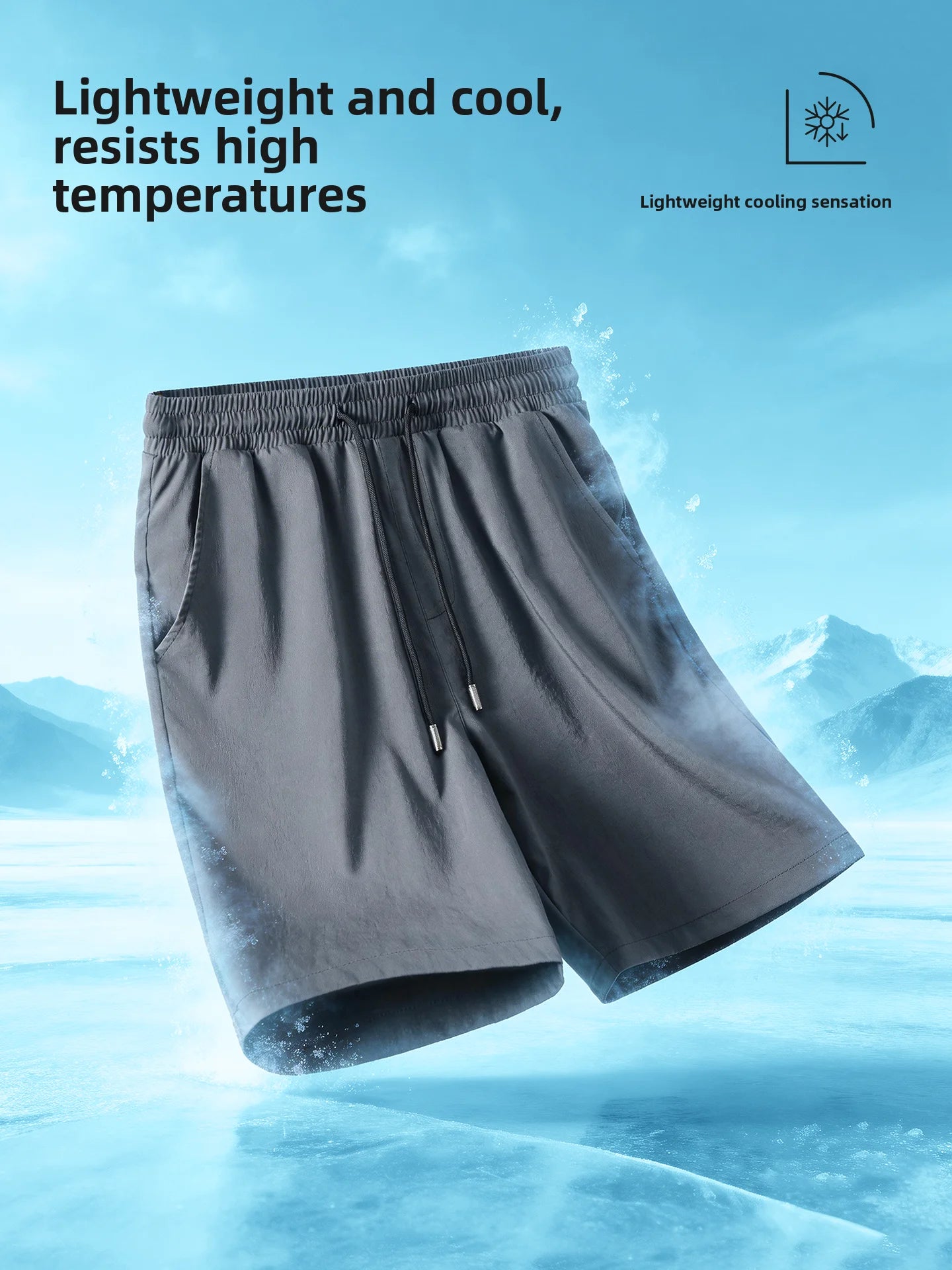 Jeanswest Life Men's Ice Silk Shorts Summer Loose Large Size Quick Dry Five-Quarter Length Casual Sporty Trousers