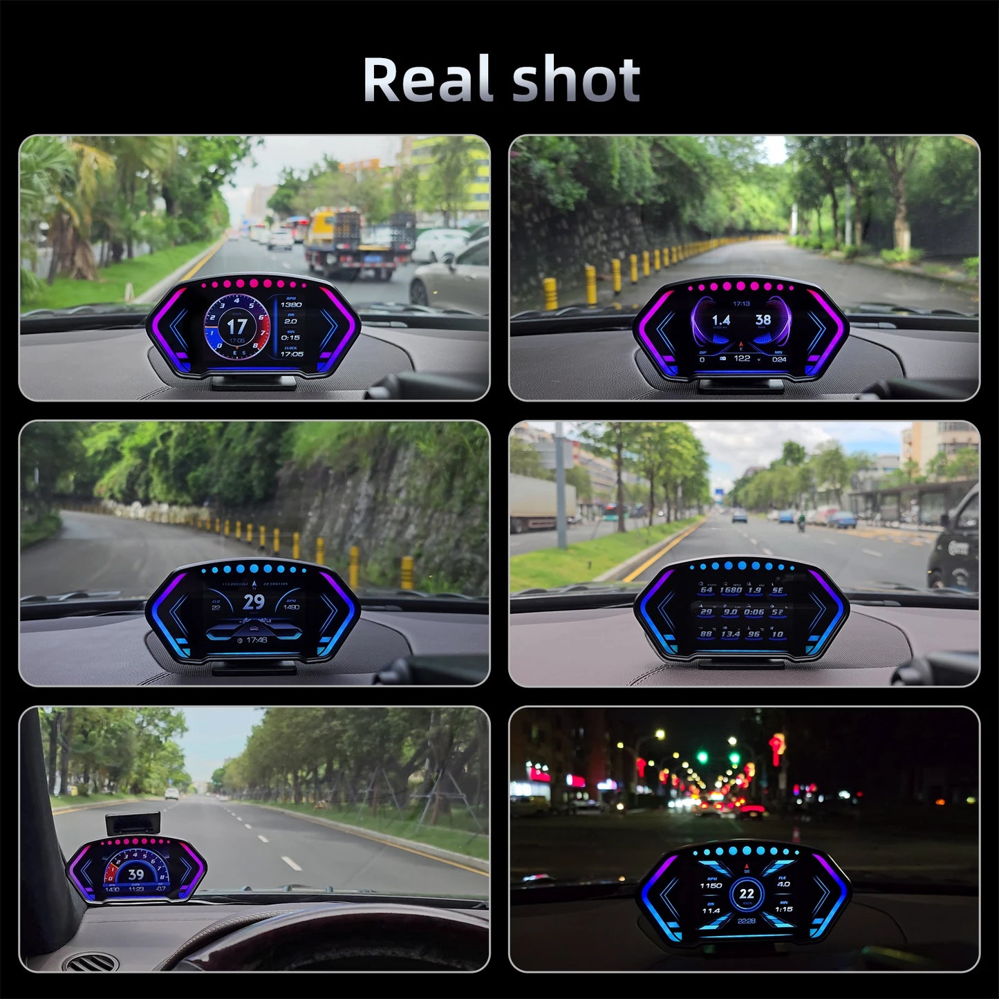 36 Functions HUD OBD+GPS Dual System Car Head Up Display GPS Speedometer Slope Meter Water Temp Speed Alarm on-board Computer