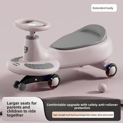 New 2026 Model Wobble Car One Year Old Two Seater Adults Anti Tip Ride Toy Twisting Car for Children Adults Can Sit