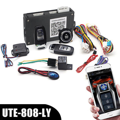 Car Start Stop Keyless Entry System Universal One-button Start Push Systems Smartphone Control Remote Start Kit
