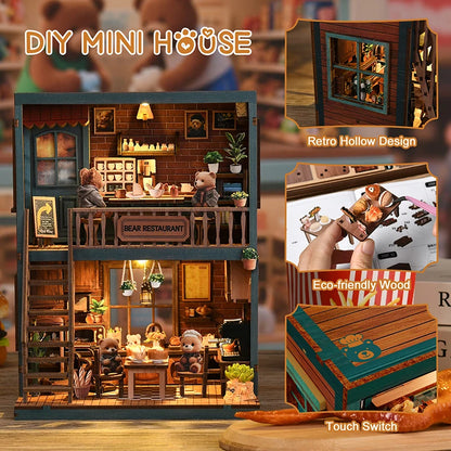 Wooden Mini DIY Doll House Kit Handmade Room 3D Puzzle Assembly Building With Furniture For Friends Christmas Gifts Dollhouse