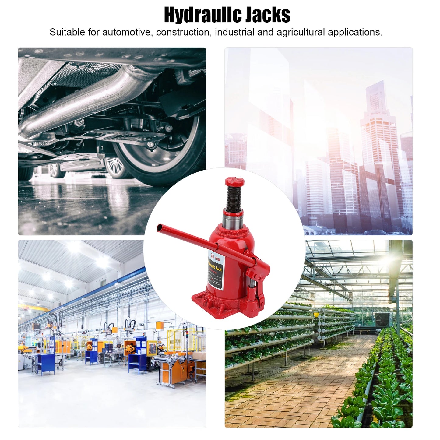 Hydraulic Bottle Jacks Hydraulic Bottle Jacks for Automotive Construction Industrial Agricultural 20 Ton Jacks Industrial Jacks