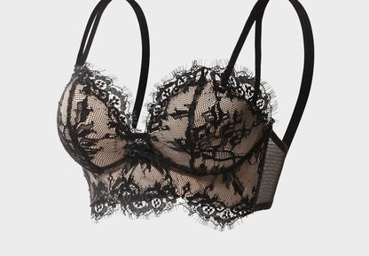 Women’s Victorian French Lace Bra Set, Push Up for Small Breasts with Side Support, Anti Dropping Sexy Lingerie MOYISU Sexy AB