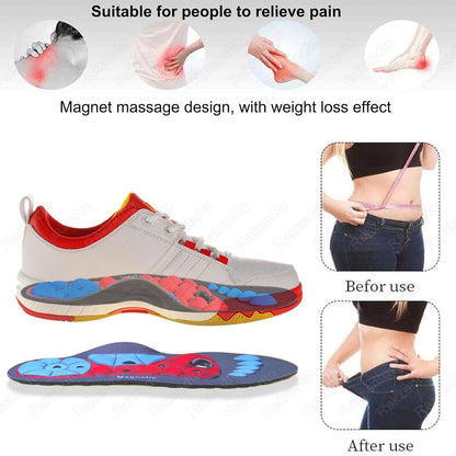 Magnetic Therapy Massage Insoles for Shoes Man Weight Loss Inserts Flat Foot Arch Support Orthotic Insoles for Feet Acupressure