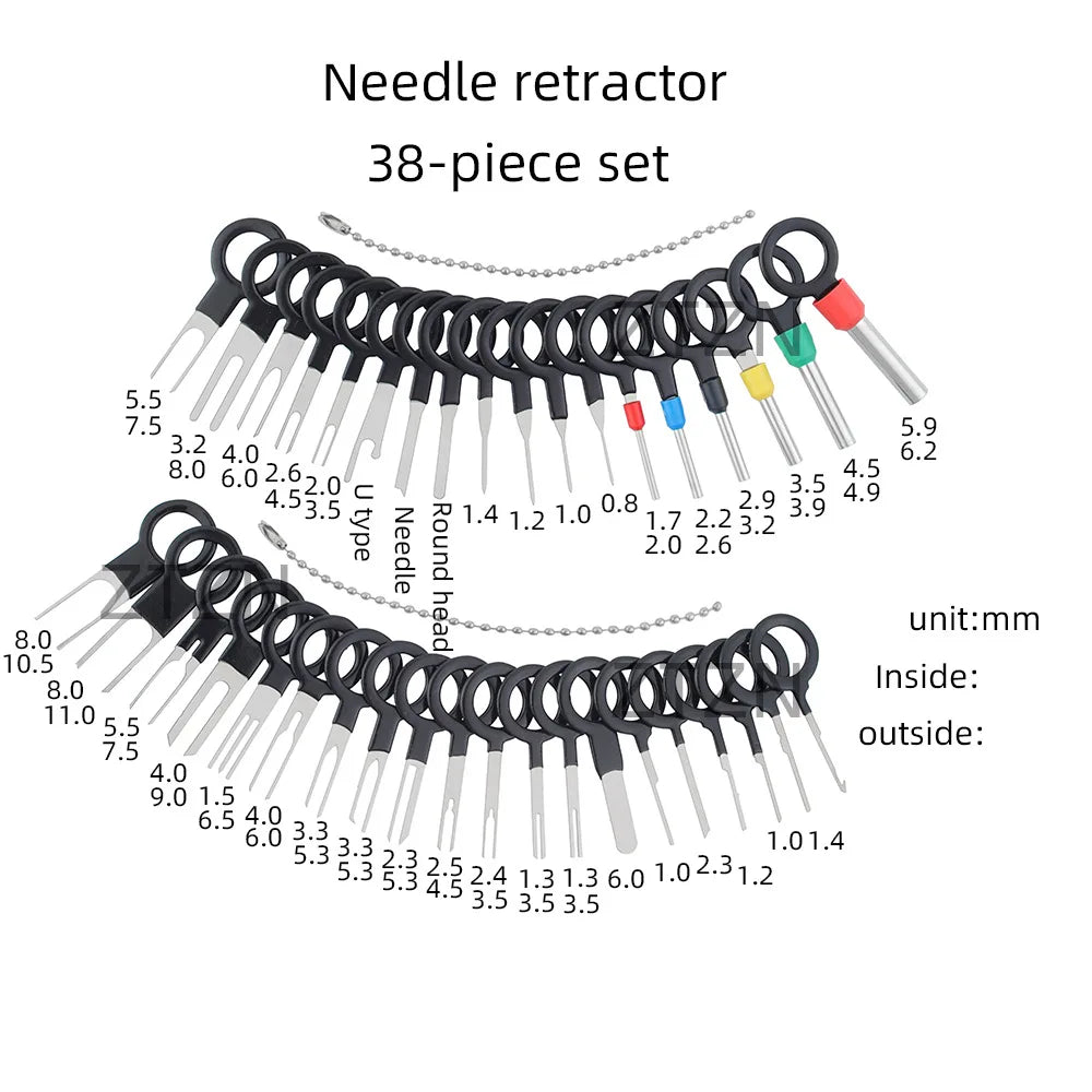 Car Terminal Removal Tool Kit - Wiring Harness Connector Pin Extractor Set with Storage Case for Automotive Electrical Repair