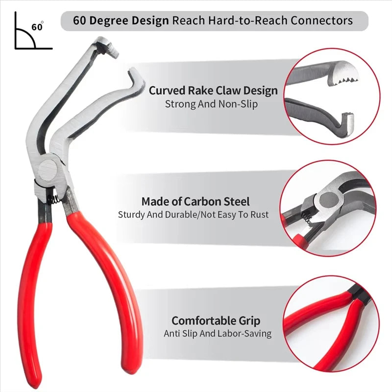 2PCS Automotive Electrical Disconnect Pliers Set - Car Connector Separator Tool for Fuel Line Wire Harness Removal