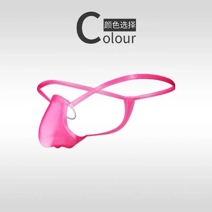 Men's Thongs Underwear Cock Ring Sissy Panties Temperament Sexy Bikini Seamless Penis Ring Perspective Lingeries