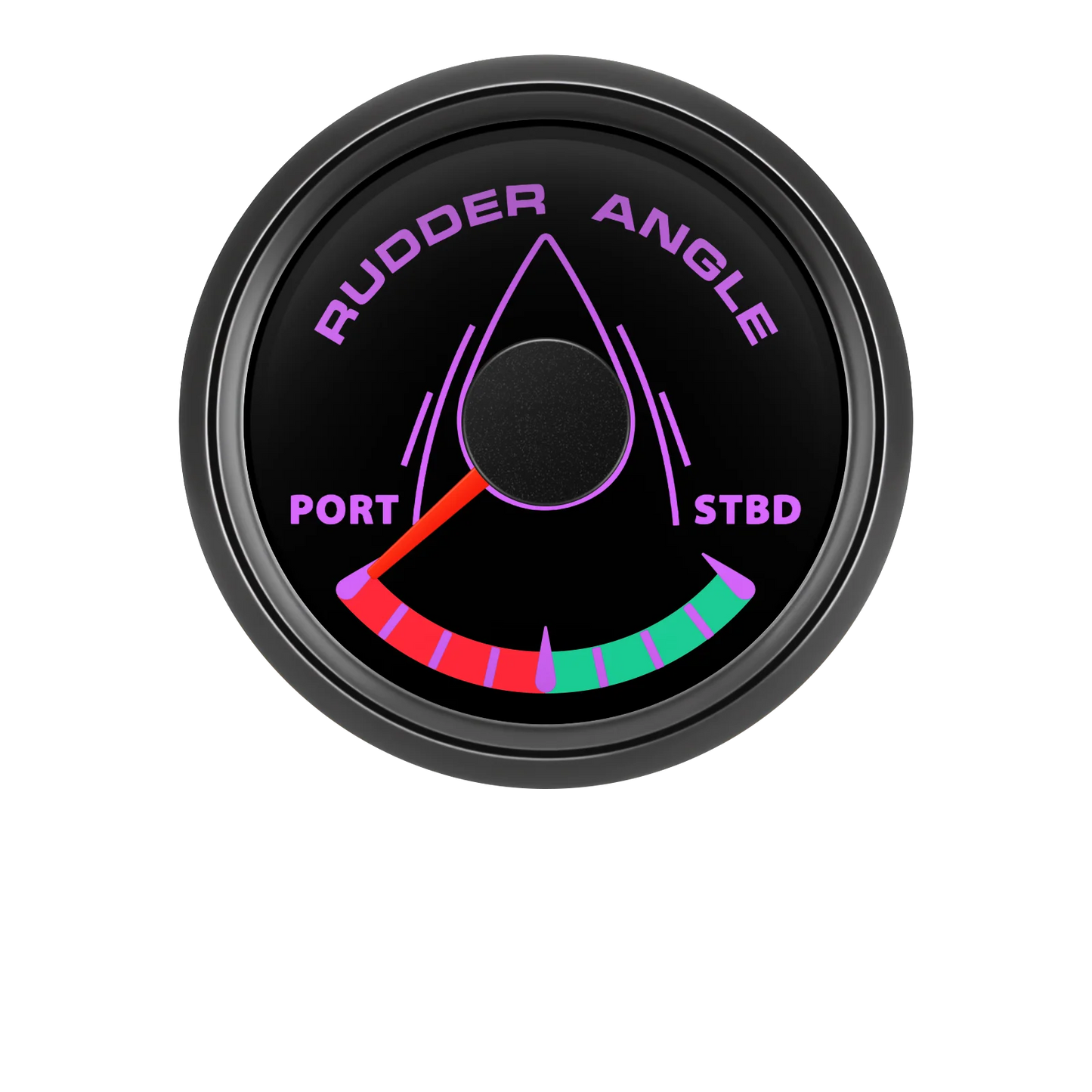 52MM Rudder Angle Indicator with 8 colors backlight Waterproof Rudder Position Gauge with Sensor 0-190ohm for Boat Yacht Marine