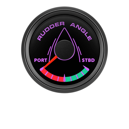 52MM Rudder Angle Indicator with 8 colors backlight Waterproof Rudder Position Gauge with Sensor 0-190ohm for Boat Yacht Marine