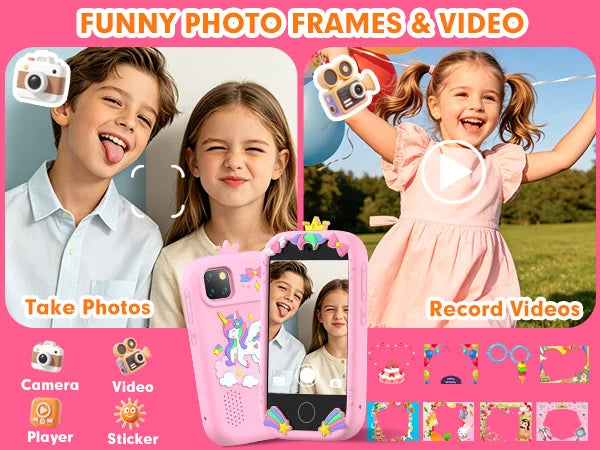 3.5 inch Children Smart Phone Toys Dual Camera 18 Games Multifunct Baby Mobile Educational Toys for Kids Birthday Christmas Gift