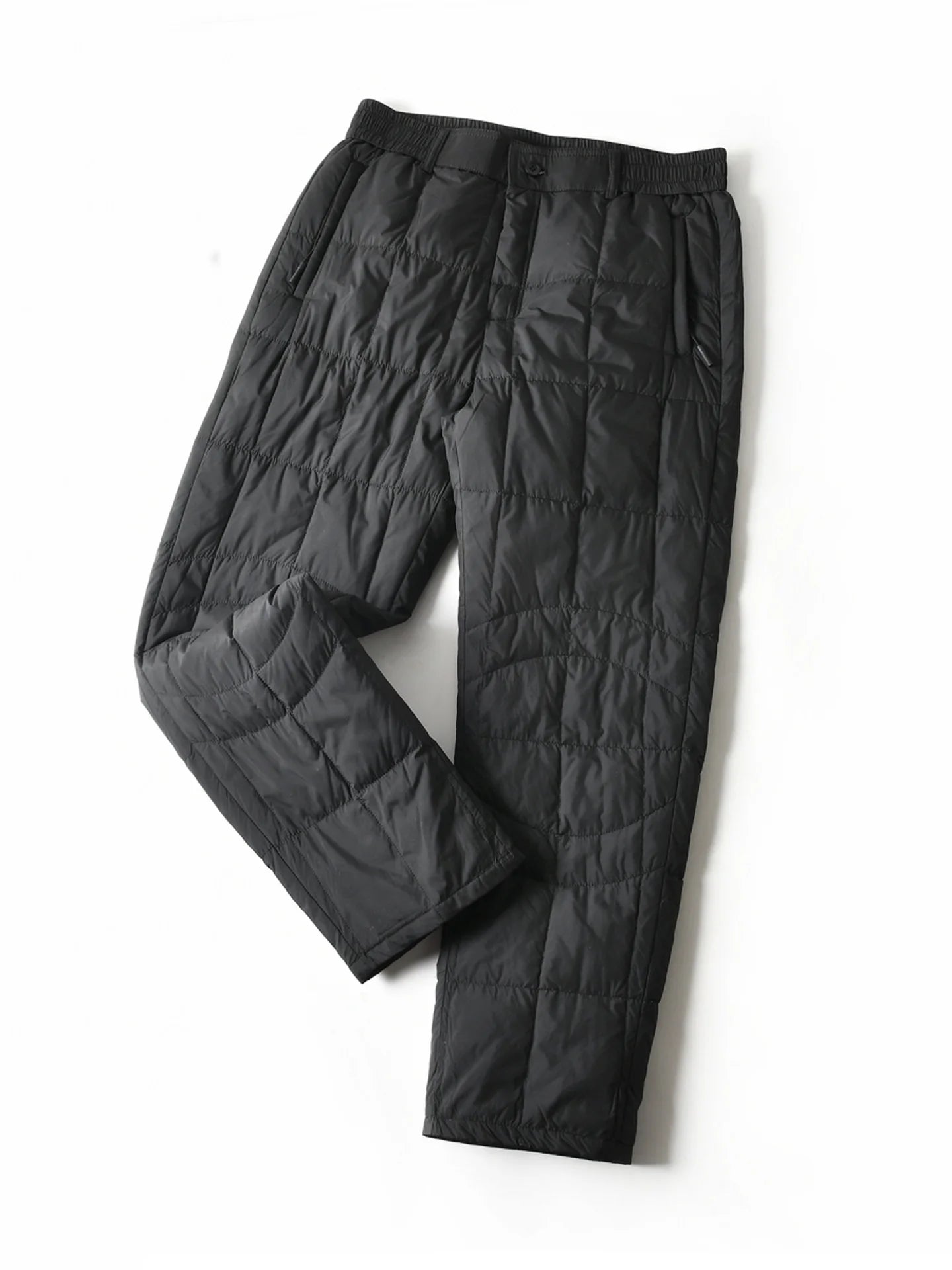 Outdoor Men's Duck down Thickened Loose Straight Leg Casual Trousers Windproof Water-Resistant Warm Winter Fashion City Basic