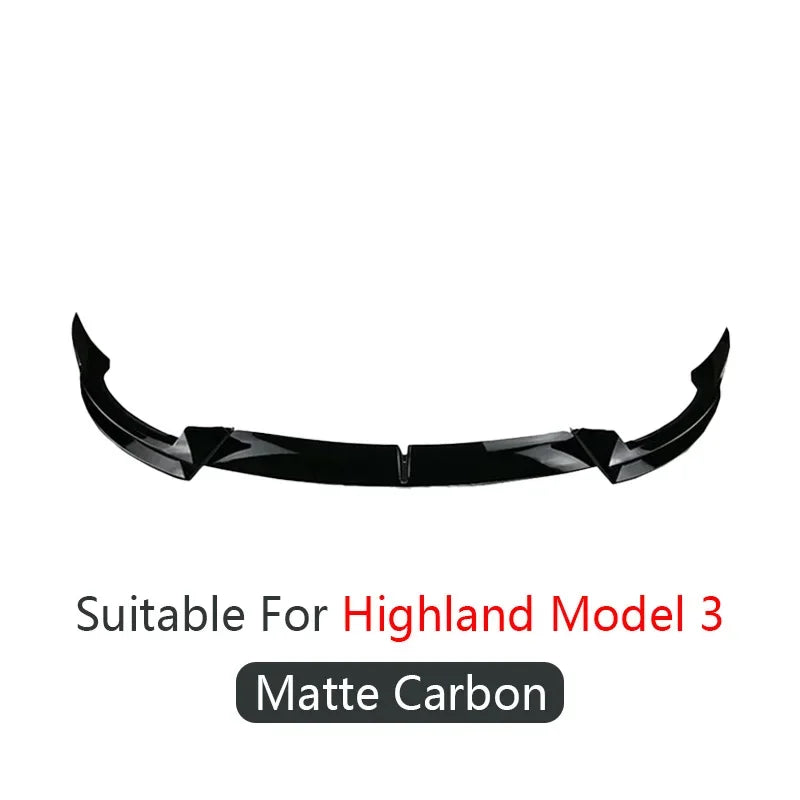 For Tesla Highland Model 3 Y 2016-2024 Front Lip Sport Bumper Spoiler Gloss Carbon Print Rear Spoiler Rear Wing Body Kits Bumper
