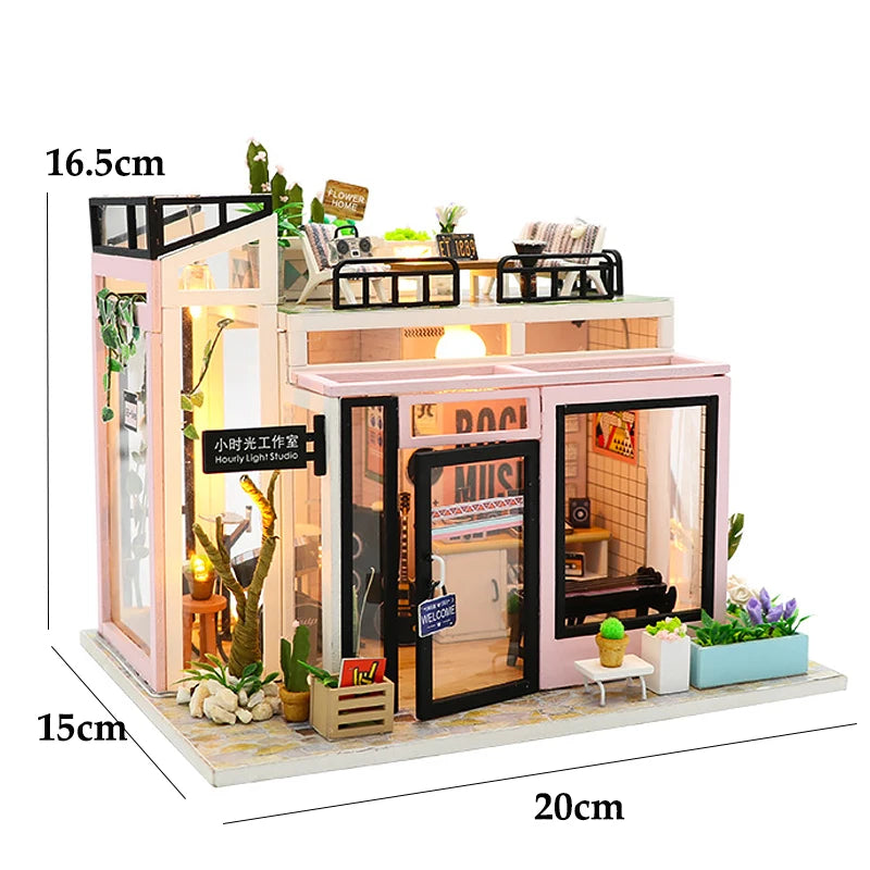 DIY Mini Dollhouses Back To School Miniature Model Doll House For Xmas Mini Wooden 3D Puzzles Classroom Assembly Start Of School