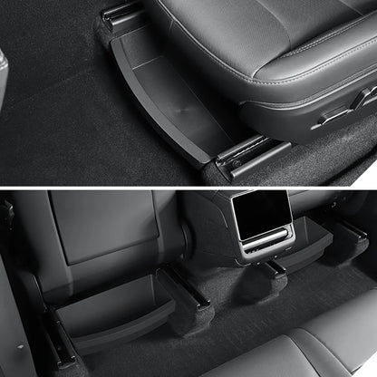 TEKSY 2 PCS For Tesla New Model Y 2025 2026 Launch Juniper Front Seats Under Seat drawer TPE Storage Box