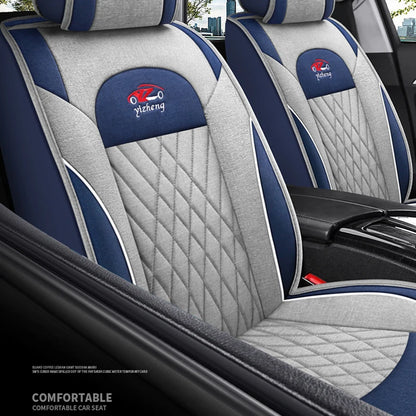 Breathable Linen Front Single Car Seat Cover Universal Fit Car Seat Protector with Non-Slip Backing