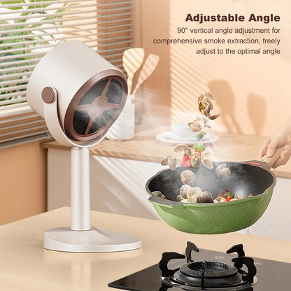 Desktop Range Hood USB Rechargeable Compact Desktop Exhaust Fan Small Kitchen Hood Extractor for Apartments Dorm RV Indoor BBQ