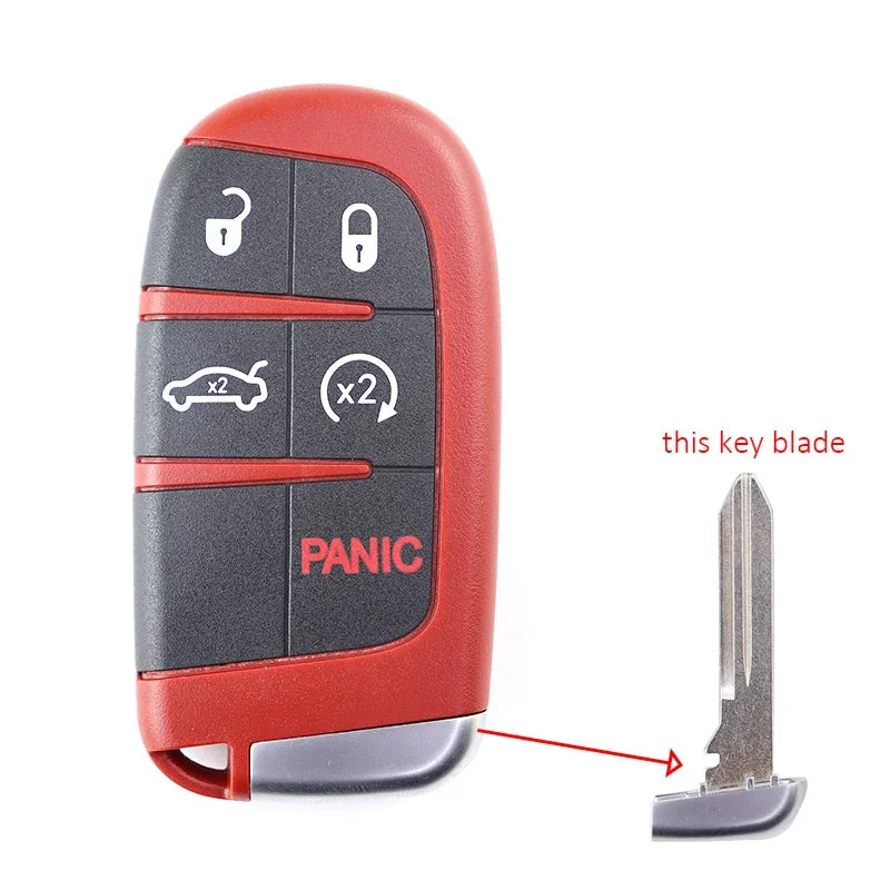 Car Key Fob Shell Case Housing for Jeep/Dodge/Chrysler/FIAT 300 500 500L 500X Toro Compass Renegade Charger Challenger Redeye