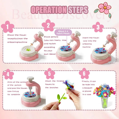 DIY Flower Craft Making Machine Kit for Kids - Creative Art & Handmade Toy, Parent-Child Interaction, Fine Motor Skills Training