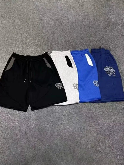 Mertra American Street Style Embroidered Logo Men's And Women's Loose Straight Leg Short Pants Casual Summer Color Block Shorts