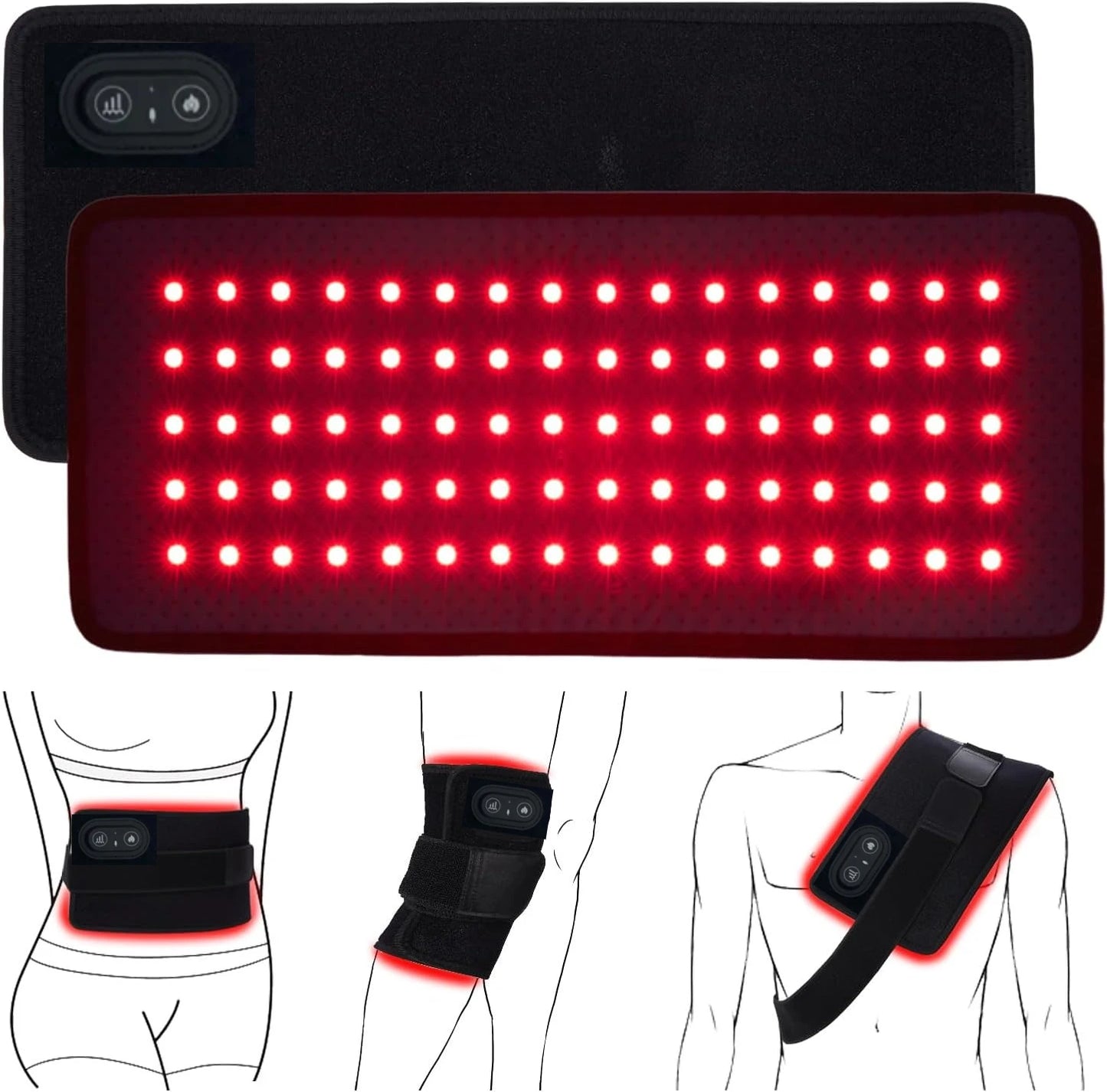 Red Light Therapy Belt Infrared Light Therapy Pad with Portable Battery,Cordless 660nm 850nm Full Body Red Light Mat Therapy pad