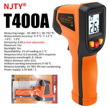 T400 T600 Digital Infrared Thermometer -50℃ to 400/600℃ High Precision Pyrometer Industrial Non-contact Temperature Sensor