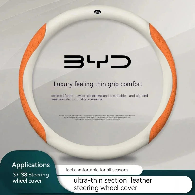 Genuine leather car steering wheel cover suitable for BYD Ato 3 Fa Feng Tang F3 E6 Yuan Song Plus EV F0 Qin Han Dolphin S6