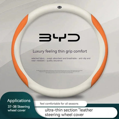 Genuine leather car steering wheel cover suitable for BYD Ato 3 Fa Feng Tang F3 E6 Yuan Song Plus EV F0 Qin Han Dolphin S6