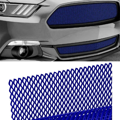 Diamond Pattern Red Blue Universal Car Grille 33x100cm Aluminum Mesh for DIY Cutting and Vehicle Modification