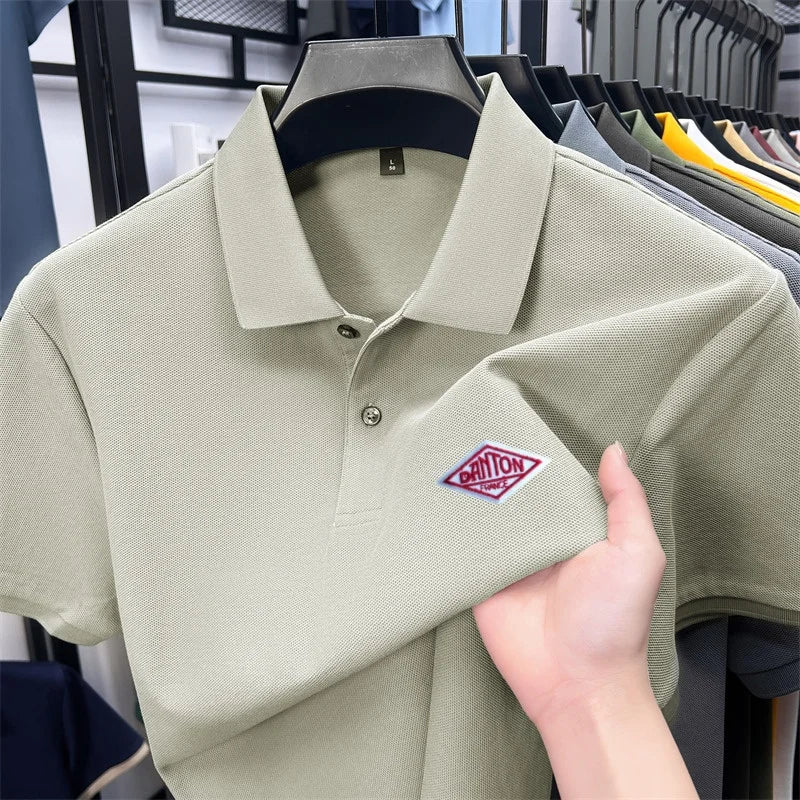 Men's 100% Cotton Polo Shirt -2026 Summer Fashion Casual Short Sleeve, Breathable Lapel Tee，27 Colors, Ideal for Golf and Sports