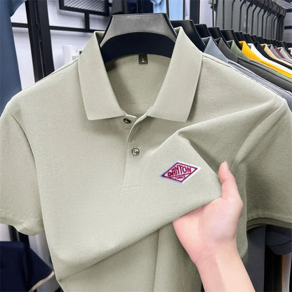 Men's 100% Cotton Polo Shirt -2026 Summer Fashion Casual Short Sleeve, Breathable Lapel Tee，27 Colors, Ideal for Golf and Sports