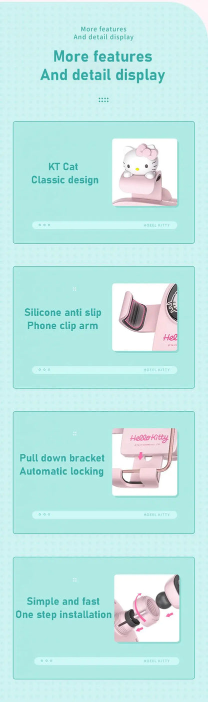 Hello Kitty mobile phone car mount  aromatherapy air vent clip car navigation rack suction cup  support car fixed Birthday gift