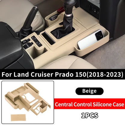 Central Console Silicone Protective Cover For Toyota Prado 150 LC150 2010-2023 Interior car Accessories Decoration Black 1pcs