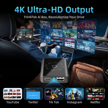 Carplay AI Box Android 13 Wireless Android Auto Smart TV Box For Youtube Netflix Toyota Mazda Hyundai Haval GMC Ford MG VW Kia