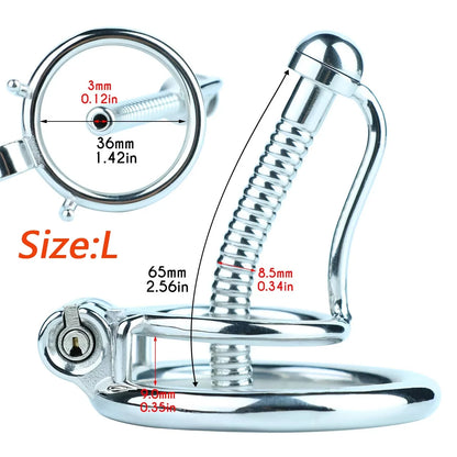 FRRK-238 Urethral Tube Piercing Metal Chastity Cage Lock Cock Device Adult Game 정조대 Male Penis Exercise Advanced Player Sex Toy