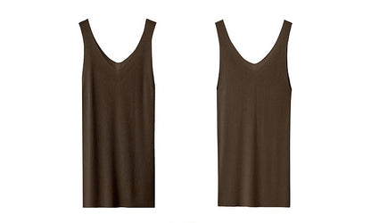 Amii Women's Tank Top 2026 Summer New Solid Color Slim Fit Sleeveless Vest Casual Layering V-Neck Camisole For Women 12642062