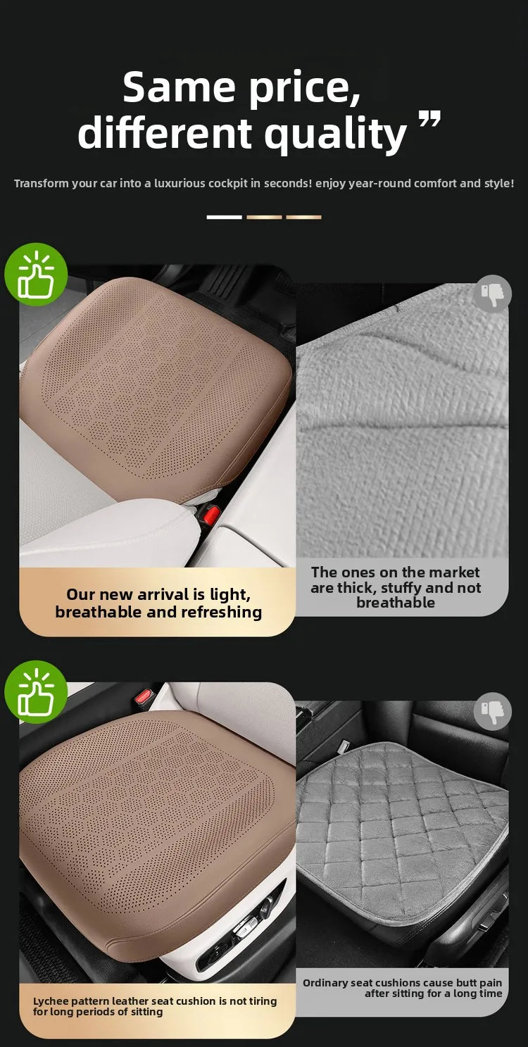 High Quality Nappa Leather Universal Car Seat Full Cover Breathable Luxury SUV Car Protection Perforated Leather Seat Full Cover