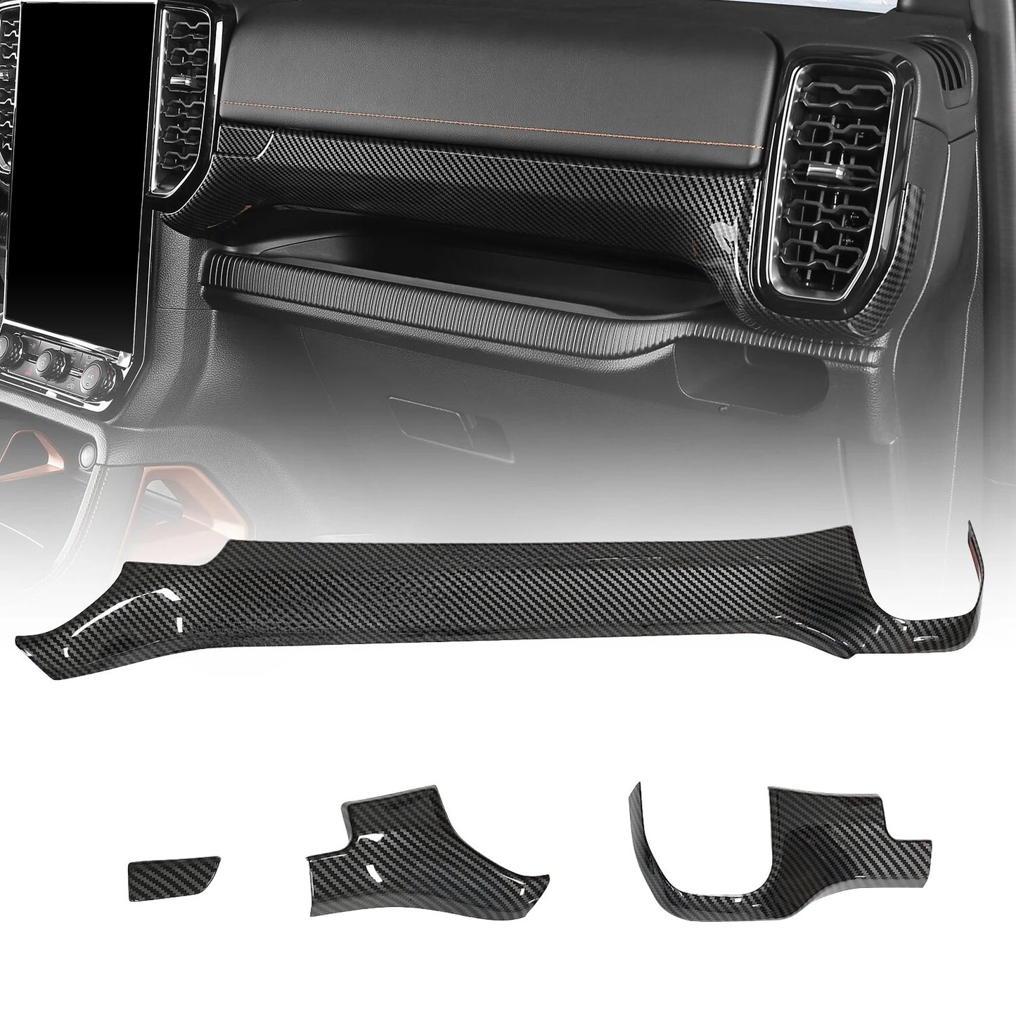 Fit for Ford Ranger 2024 2025 Interior Protection Sticker Carbon Fiber Grain Gear Shift Panel Cover Trim