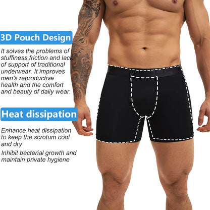 Men Butt Lifter Underwear 3D Pouch Boxer Briefs Antibacterial Auick-Drying Panties Shaper Removable Fake Butt Pad Black S-2XL