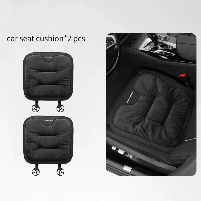 Car Seat Cushion For Ford Ranger T9 T7 T1 Raptor Warm Flannel Thick Plush Universal Rear Seat Backrest Protector Cover